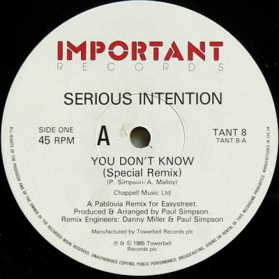 Serious Intention - You Don't Know